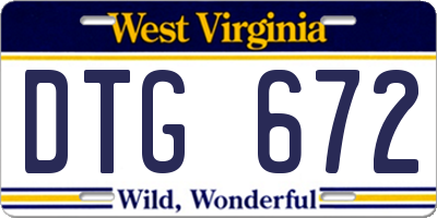 WV license plate DTG672