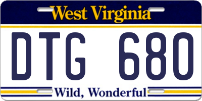 WV license plate DTG680