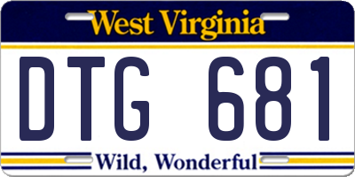 WV license plate DTG681