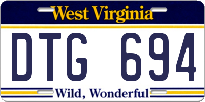 WV license plate DTG694