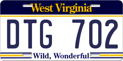 WV license plate DTG702