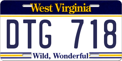 WV license plate DTG718