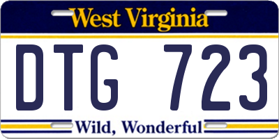 WV license plate DTG723
