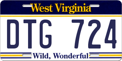 WV license plate DTG724