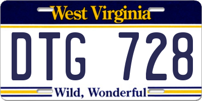 WV license plate DTG728