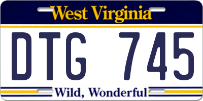 WV license plate DTG745