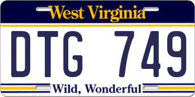 WV license plate DTG749
