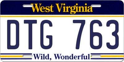 WV license plate DTG763