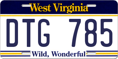 WV license plate DTG785