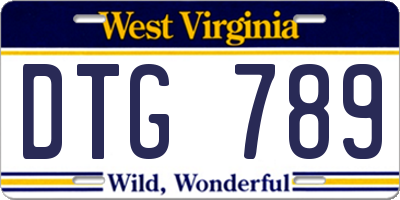 WV license plate DTG789