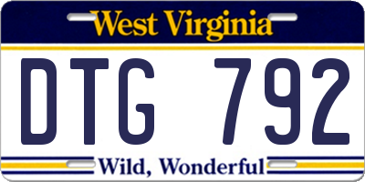 WV license plate DTG792