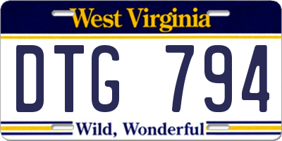 WV license plate DTG794