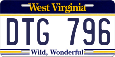 WV license plate DTG796