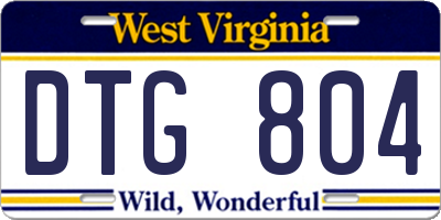 WV license plate DTG804