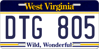 WV license plate DTG805