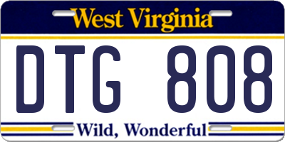WV license plate DTG808