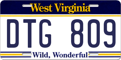 WV license plate DTG809
