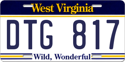 WV license plate DTG817
