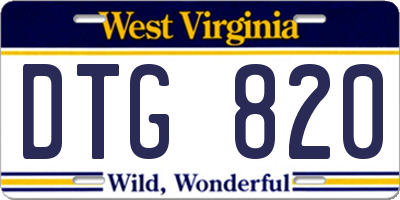 WV license plate DTG820