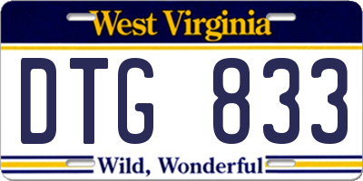 WV license plate DTG833