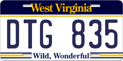 WV license plate DTG835