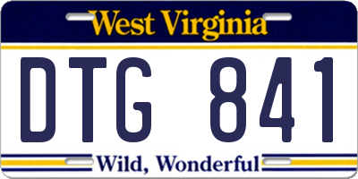 WV license plate DTG841