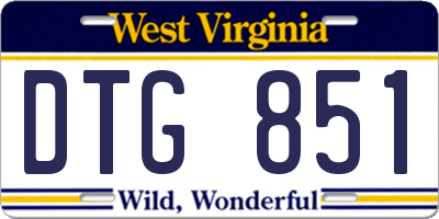 WV license plate DTG851
