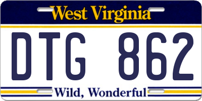 WV license plate DTG862