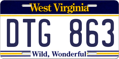 WV license plate DTG863