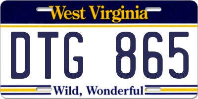 WV license plate DTG865