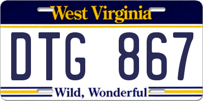 WV license plate DTG867