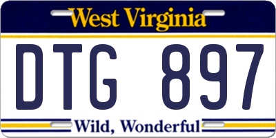 WV license plate DTG897