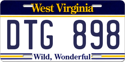 WV license plate DTG898