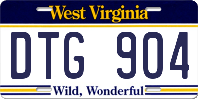 WV license plate DTG904