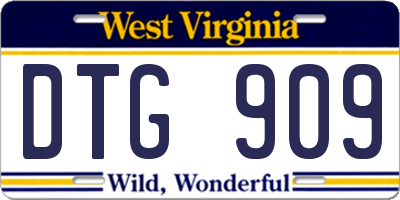 WV license plate DTG909