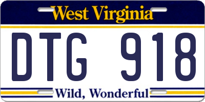 WV license plate DTG918