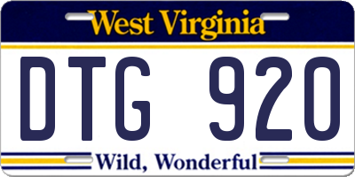 WV license plate DTG920