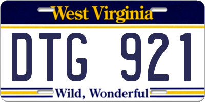 WV license plate DTG921