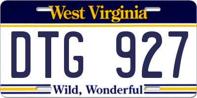 WV license plate DTG927