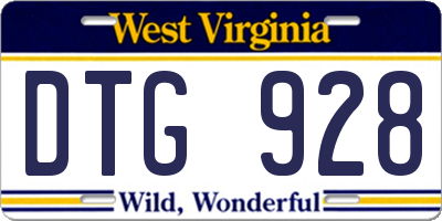 WV license plate DTG928