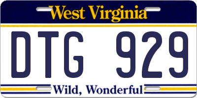 WV license plate DTG929