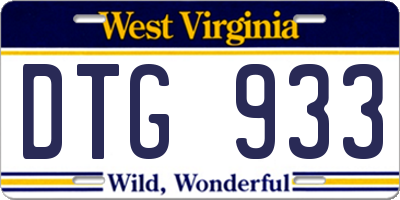 WV license plate DTG933