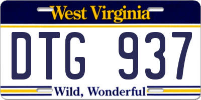 WV license plate DTG937