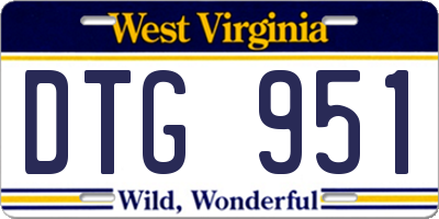 WV license plate DTG951