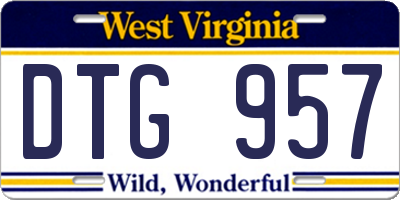 WV license plate DTG957