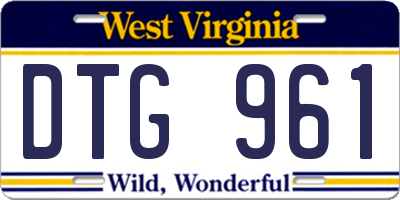 WV license plate DTG961