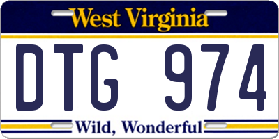 WV license plate DTG974