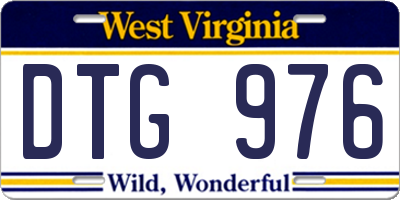 WV license plate DTG976