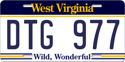 WV license plate DTG977