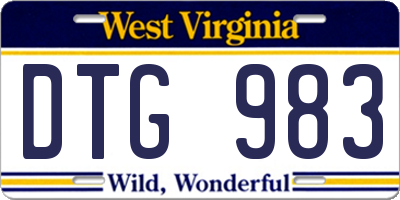 WV license plate DTG983